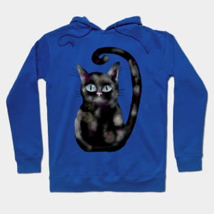 Black cat with blue eyes Hoodie